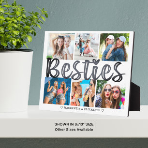 Plaque Photo BESTIES modernes 6 Collage photo Texte personnalis