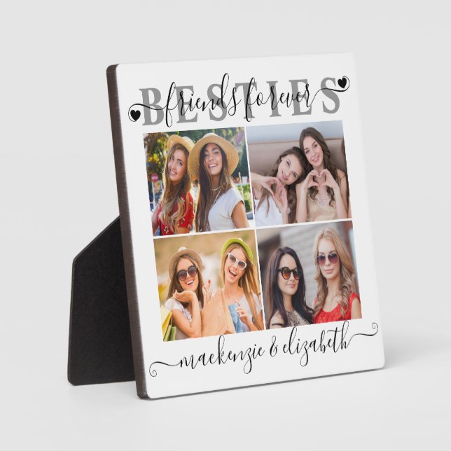 Plaque Photo BESTIES Modernes Amis Pour toujours Chic Script 4  (Recto)