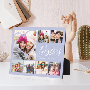 Plaque Photo Besties Script 7 Photo Best Friends Collage Heart