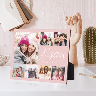 Plaque Photo Besties Script 7 Photo Best Friends Collage Heart