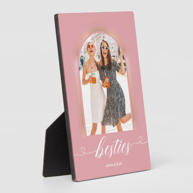 Plaque Photo BESTIVITÉS Personnalisées BFF Cadeaux Pink Gold Cu (Côté)