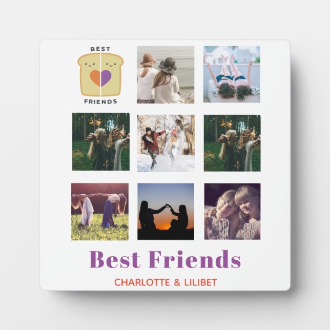 Plaque Photo BFF Photo Collage Gift Peanutbutter Jelly Sandwich (Devant)