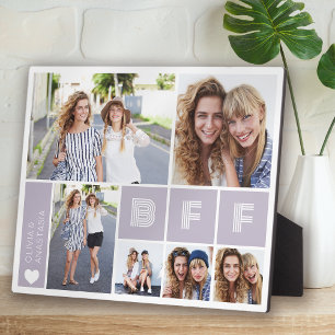 Plaque Photo BFF Purple Heart Multi Photo Collage
