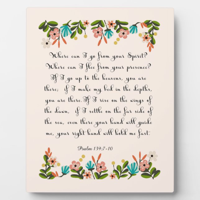 Plaque Photo Bible Verse Art - Psaume 139:7-10 (Devant)