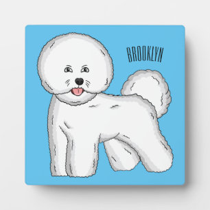 Plaque Photo Bichon frise dog dessin animé