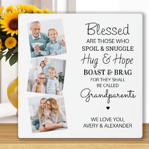 Plaque Photo Bienheureux Grand-Parents Grandchildren Photo Coll
