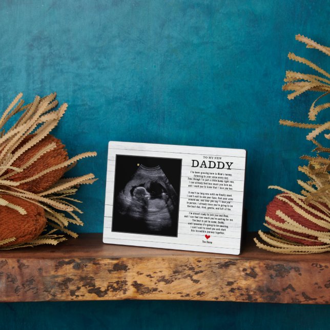 Plaque Photo Bientôt être papa de Bump Fête des pères Ultrasoun (Côté)