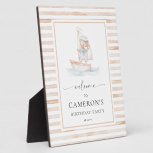 Plaque Photo Bienvenue de l'ours de mer Tan Stripe