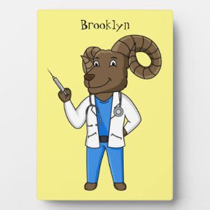 Plaque Photo Bighorn sheep doctor cartoon illustration