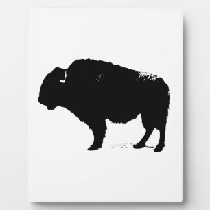 Plaque Photo Bison de Buffalo Art noir et blanc