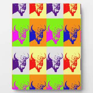 Plaque Photo Bison de Buffalo Art Pop de 4 couleurs
