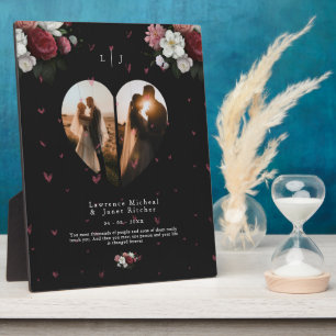 Plaque Photo Black Floral Photo personnalisée Collage cadeau po