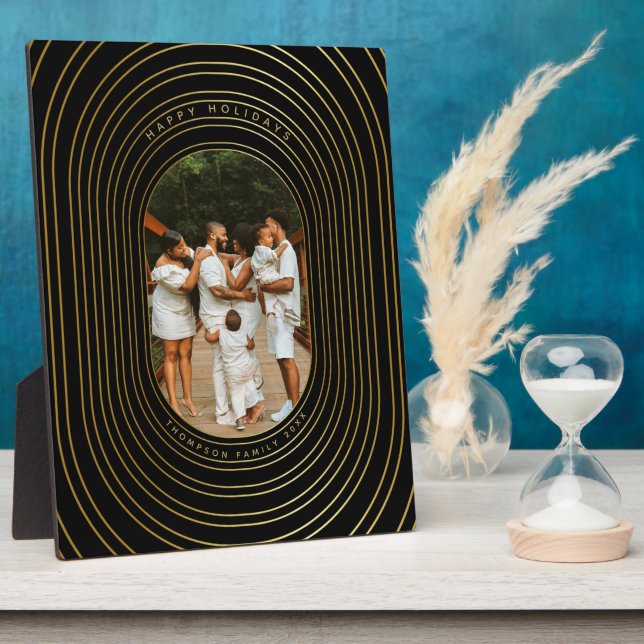 Plaque Photo Black Gold Custom Photo Famille (Côté)