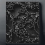 Plaque Photo Black gothic baroque swirl pattern<br><div class="desc">An intricate dark black baroque lace style vintage gothic pattern, this pretty girly design would be great for goths and alternative girls and women, easily personalize this design created by photographing an old gate and digitally manipulating the image to create an old gothic style damask style swirly graphic design by...</div>