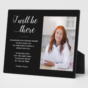 Plaque Photo Black I will be There Photo Memorial Baby shower