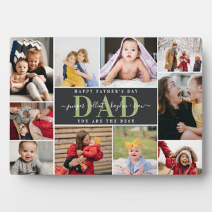 Plaque Photo Black & Olive Best Dad Father's Day Photo Collage