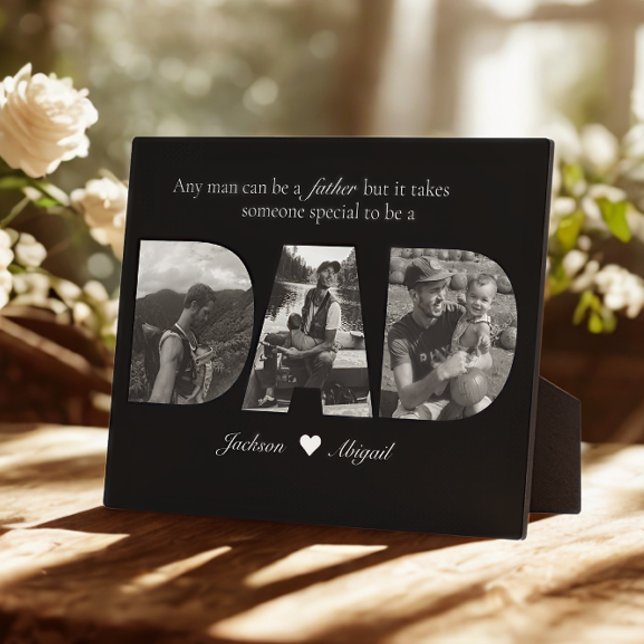 Plaque Photo Black & White 3 Photos Papa Photo Collage (Créateur téléchargé)