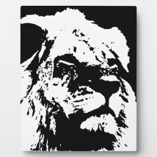 Plaque Photo Black & white lion pop art