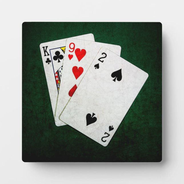 Plaque Photo Blackjack 21 point - Roi, Neuf, Deux (Devant)