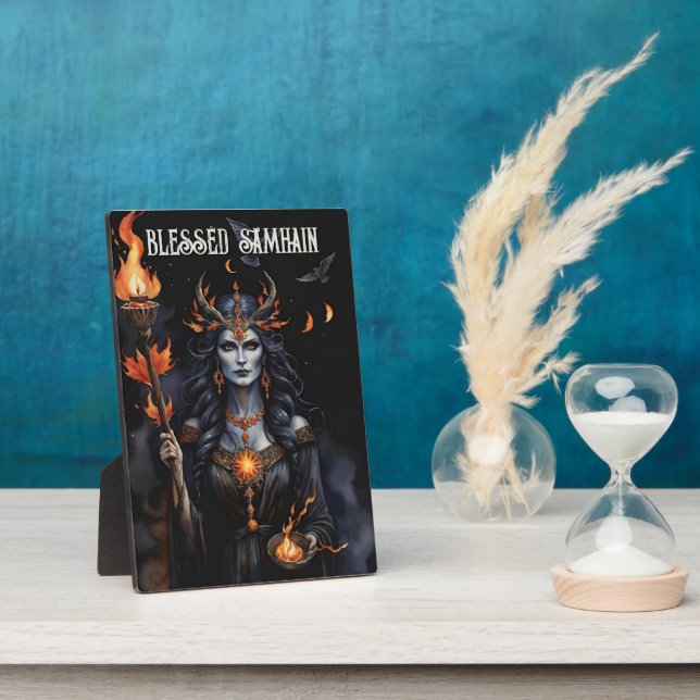 Plaque Photo Blessed Samhain Night Pagan Hecate Goddess (Côté)