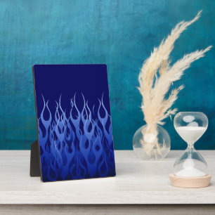 Plaque Photo Bleu cool sur Blue Racing Flames décorative