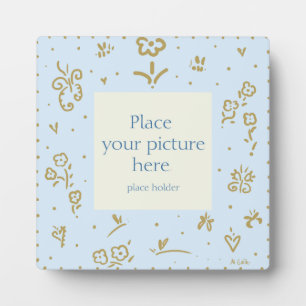 Plaque photo bleu pâle