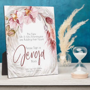 Plaque Photo Bloc d'herbe de Pampas rose-Bourgogne