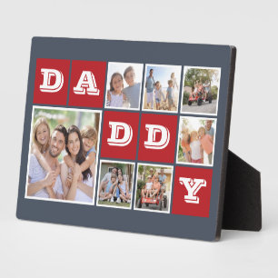Plaque Photo Bloquer le collage photo DADDY Bleu rouge