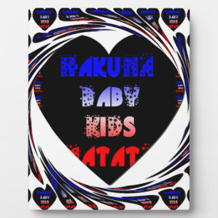 Plaque Photo Blue Black Hakuna Matata Baby Kids Design.png