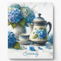 Blue Hydrangeas Sip and Serenity