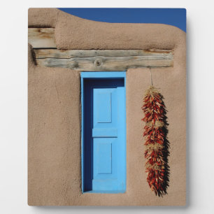 Plaque Photo Blue Window of Taos