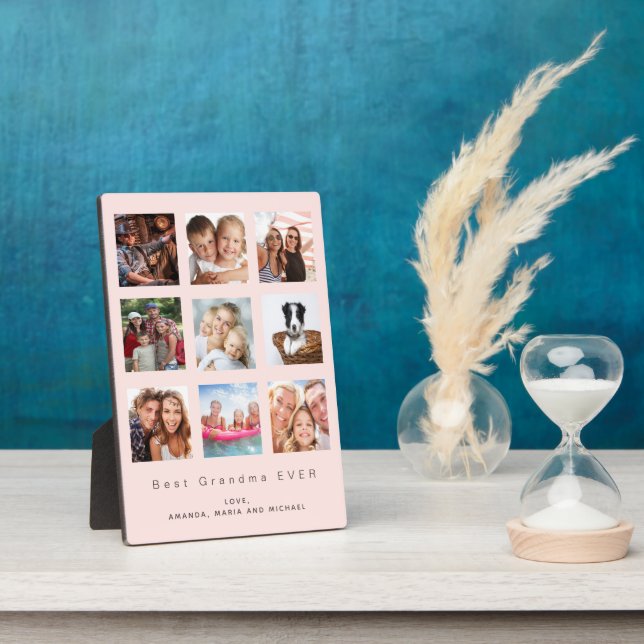 Plaque Photo Blush rose Best Grand-mère photo collage de famill (Côté)