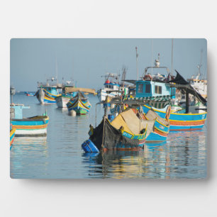 Plaque Photo Boats maltais Marsaxlokk à Malte
