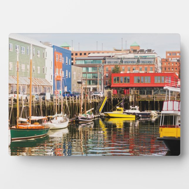 Plaque Photo Boats Moored | Portland, Maine (Devant)
