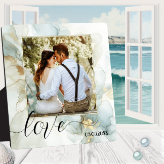 Plaque photo Boho Chic Dusty Blue Gold