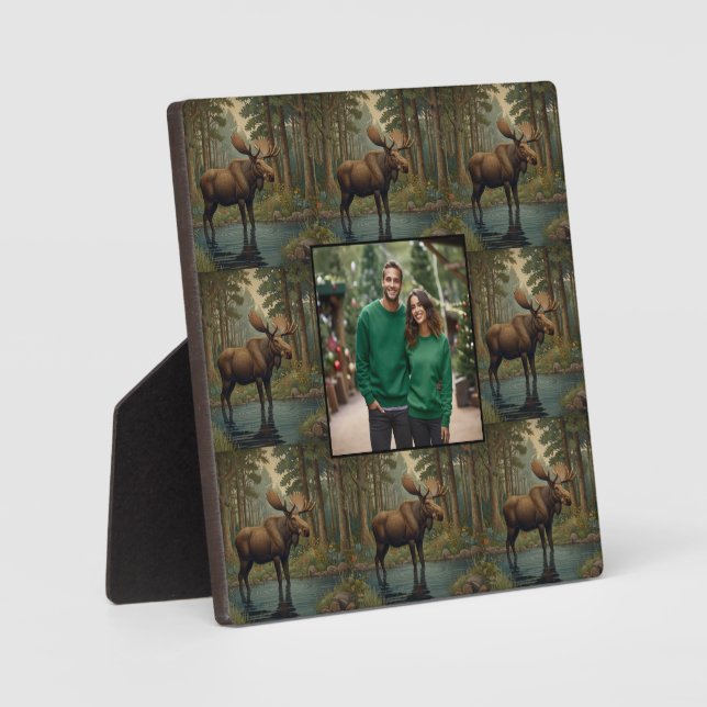 Plaque Photo Boho d'orignal rustique (Recto)