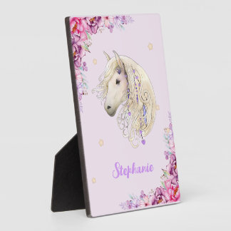 Plaque Photo Boho Majestic Horse nuances de rose et de pourpre