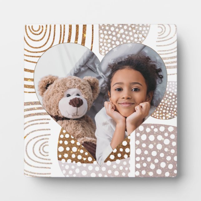 Plaque Photo Boho Muté Forme Coeur Photo (Devant)