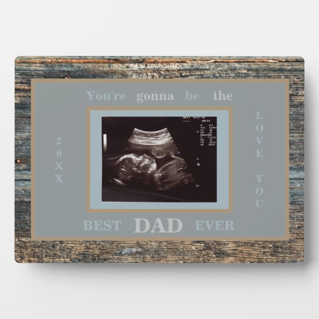 Plaque Photo Bois photo Ultrasound sera le meilleur papa jamais (Devant)