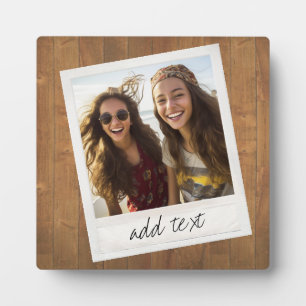 Plaque Photo Bois rustique avec cadre photo carré vintage