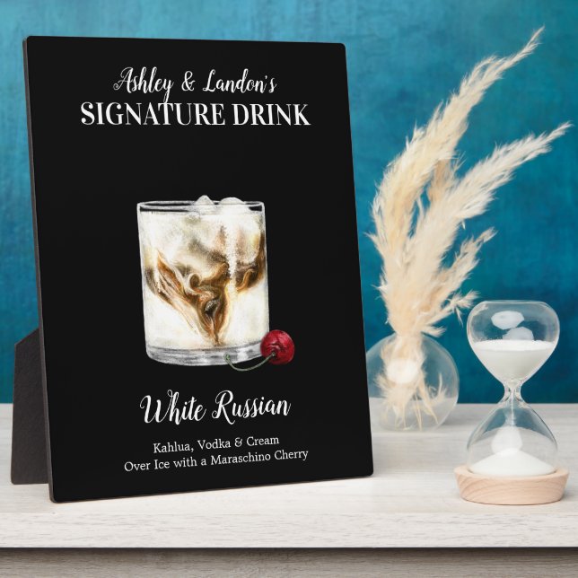 Plaque Photo Boisson White Russian • Boisson signature PERSONAL (Côté)
