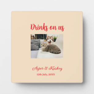 Plaque Photo Boissons offertes bar ouvert photo de mariage coup