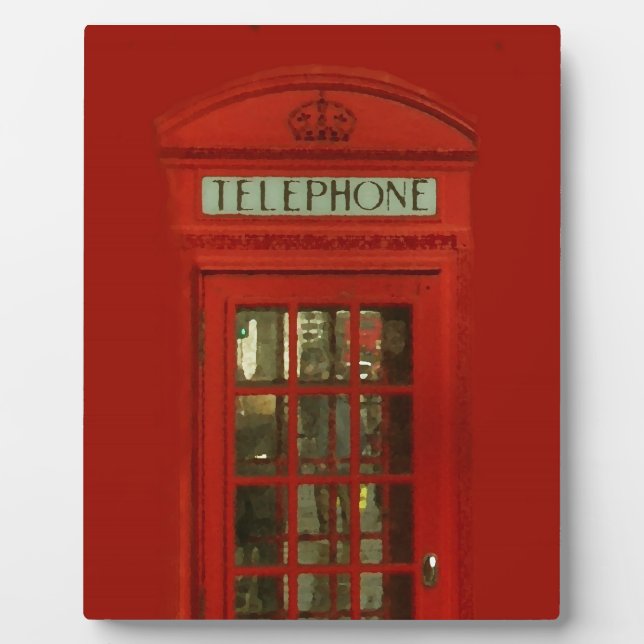 Plaque Photo Boîte téléphonique rouge vintage (Devant)
