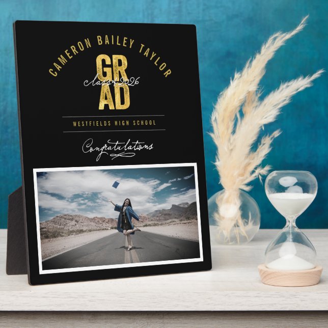 Plaque Photo Bold GRAD Class Of 2025 Photo Graduation Party (Côté)