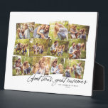 Plaque Photo Bon temps grands souvenirs 12 photo collage de fam<br><div class="desc">Un collage de 12 photos est une excellente façon de se souvenir des temps spéciaux. Avec un "bon temps, de grands souvenirs" écrit à la main, cette plaque de collage photo comprend également de la place pour le texte personnalisé. Célébrez des vacances en famille, des photos des petits-enfants, une séance...</div>