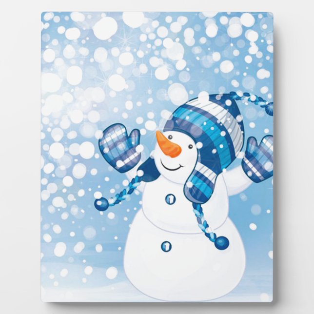 Plaque Photo Bonhomme de neige (Devant)