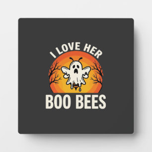 Plaque Photo Boo Bees Halloween Ghost Bee Drôle Design_1