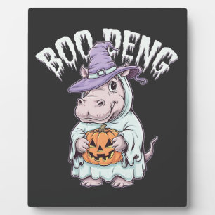 Plaque Photo Boo deng Éffrayant Halloween Moo Deng Baby Hippo