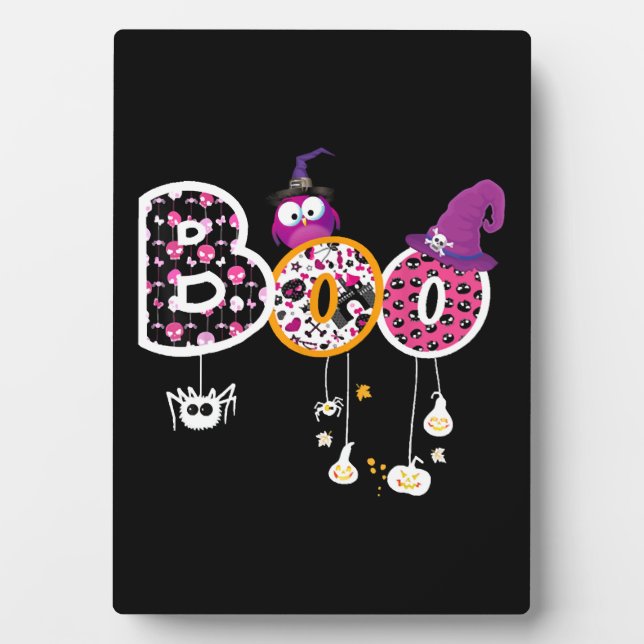 Plaque Photo Boo Halloween (Devant)