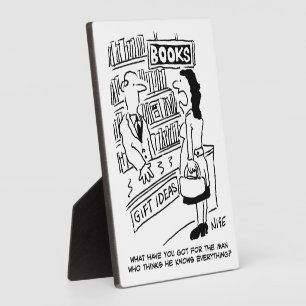 Plaque Photo Bookshop Customer pose une question au commerçant